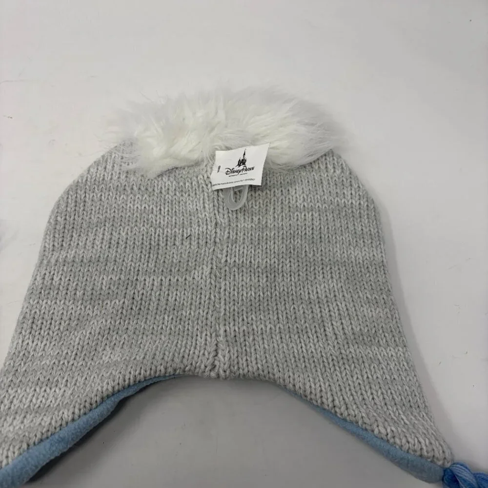 NWT Disney Parks kids Yeti knit beanie hat tassels blue grey